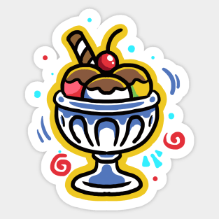 Summer Bowl Ice Cream Sticker